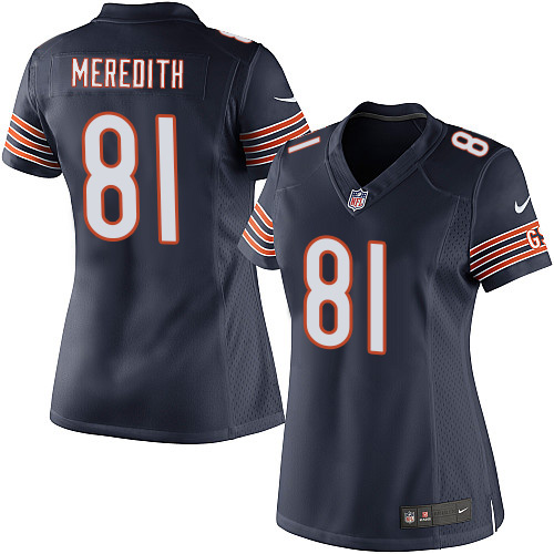 Women's Elite Cameron Meredith Nike Jersey Navy Blue Home - #81 NFL Chicago Bears